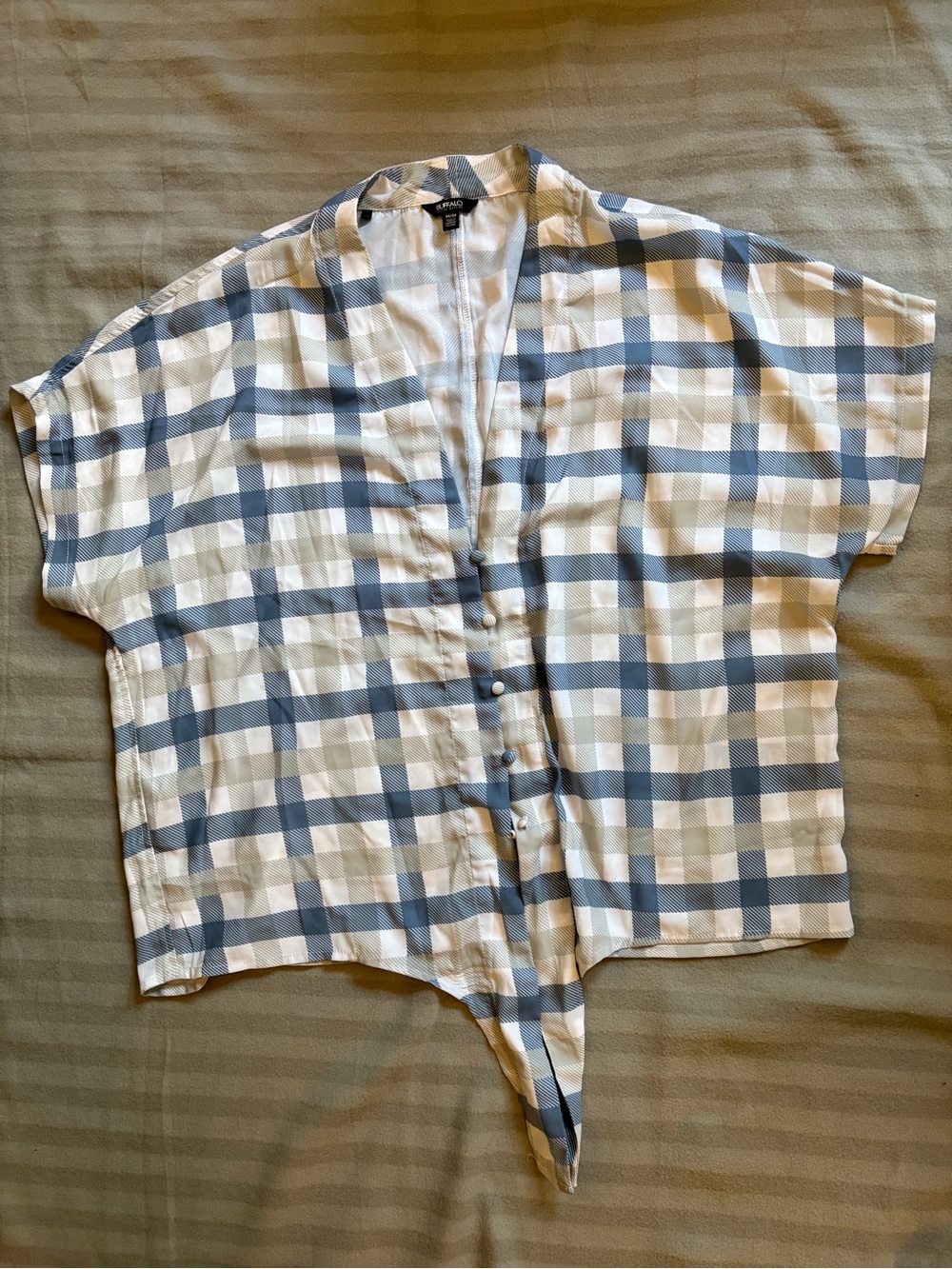Buffalo David Bitton Blue and White Checked Button-Front Shirt